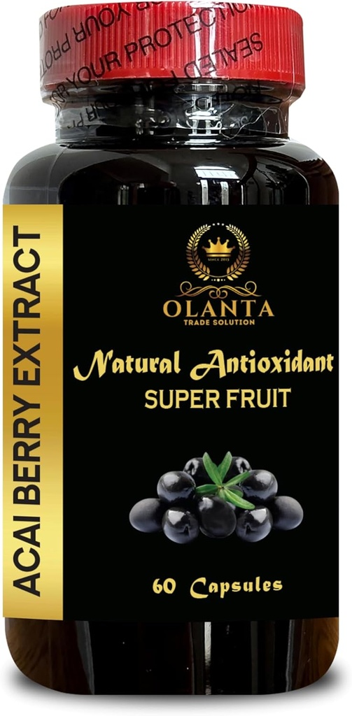 ACAI Berry Extract - Antioxidant Supplement, Anti Aging Supplement Acai Berry Extract, Immune System Support Acai Superfruit - 1 Bottle 60 Capsules