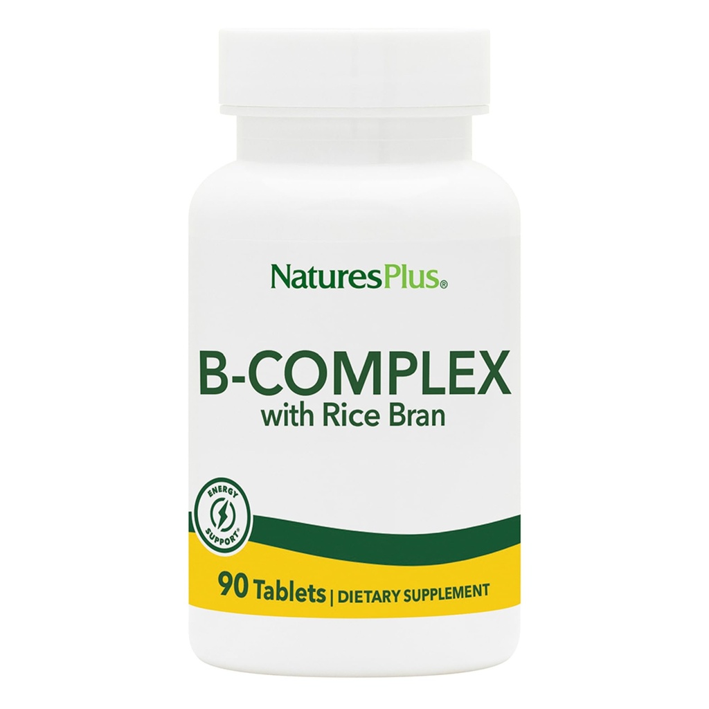 NaturesPlus B-Complex avec du riz Bran - 90 comprimés - Végétarien, sans gluten - 90 portions