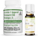TURNER Neuseeland Omega-3 Green Lipped Mussel Öl, 53x Höhere Potenz für Superior Joint Comfort & Mobility, No Fishy Nachgeschmack, 1 Flasche, 60 Softgels Plus 1 Flasche Manuka Öl