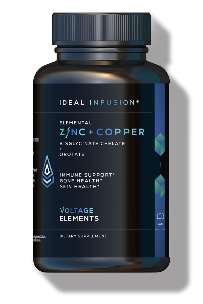 Éléments de tension Bisglycinate de zinc + Orotate 245mg avec chélate de cuivre: Santé musculaire et de la peau, équilibre hormonal - Zinc élémentaire 50mg (100 portions) Vegan