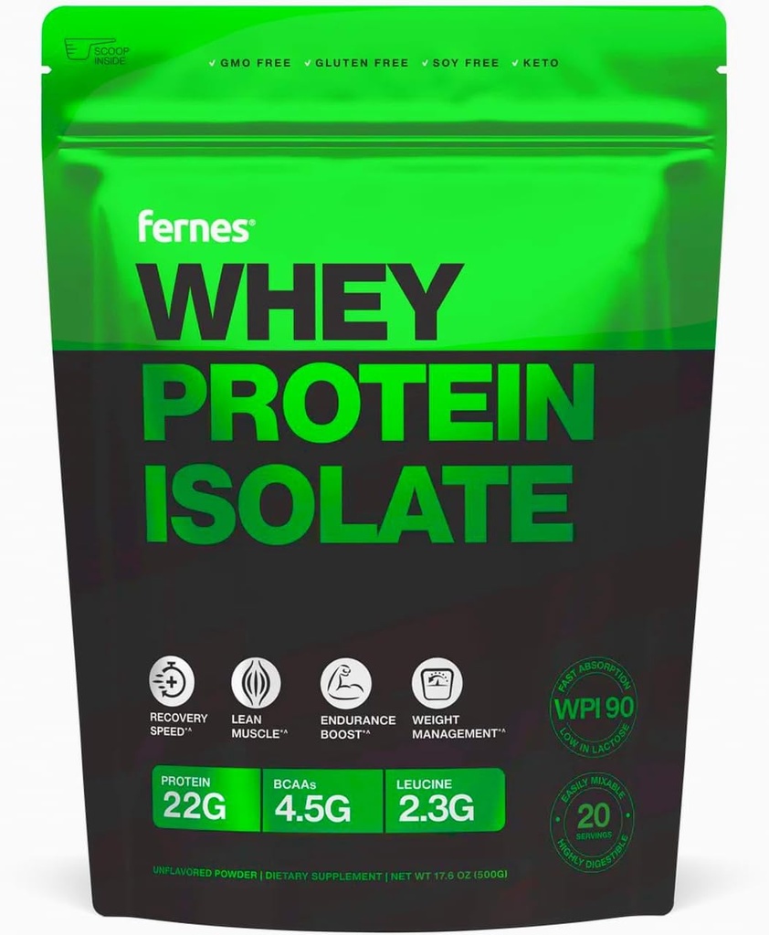 100% Grass-Fed Whey Protein Isolate Pulver für Frauen und Männer 22g mit 4.5g BCAAs Non-GMO Hormon-Free No Artificials Keto Clean & Pure Low Lactose WPI 90 für Superior Digestibility - 20 Portionen