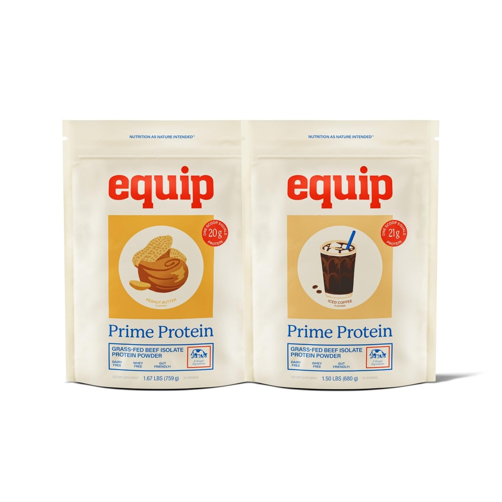 Equip Foods Prime Protein Pulver Peanut Butter & Prime Protein Pulver Iced Coffee