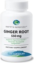Earth's Splendor Ginger Root 550 mg Supplement für Männer und Frauen, unterstützt Verdauungsgesundheit, keine künstliche Farbe oder Konservierungsstoffe (550 mg, 100 Kapseln)