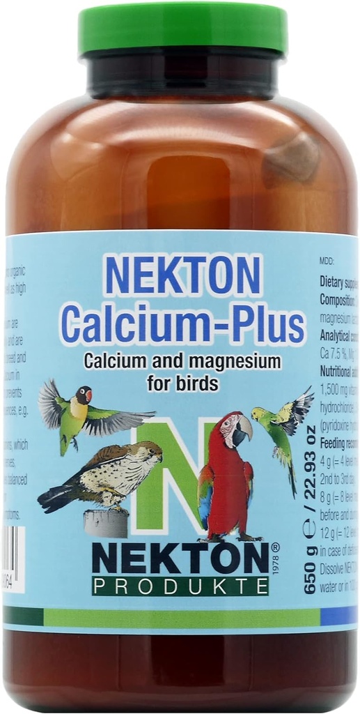 Nekton Calcium-Plus Calcium und Magnesium mit B Vitaminen für Vögel 650gm / 1.43Lb, Weiß