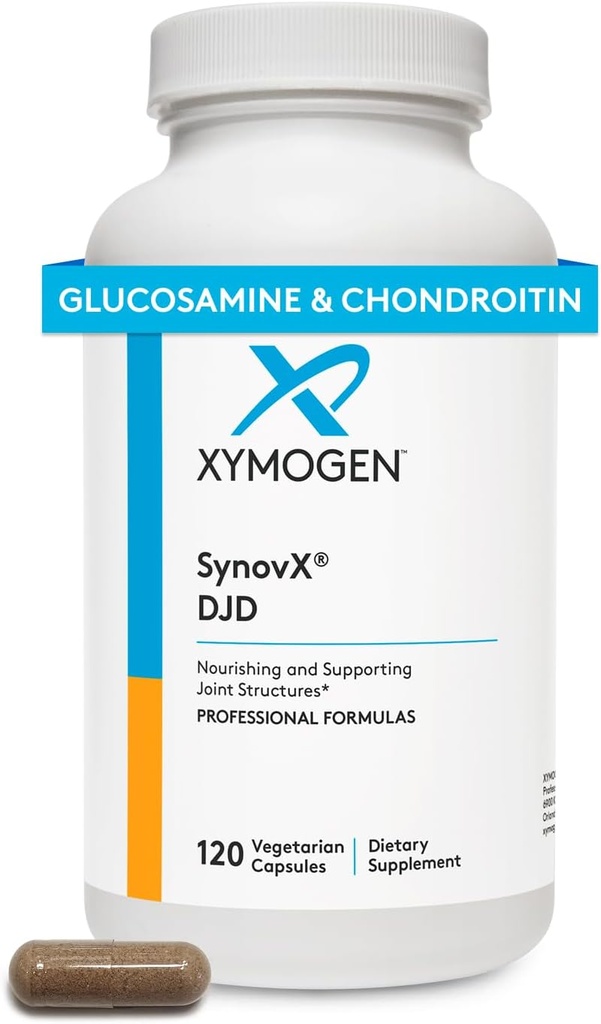 XYMOGEN SynovX DJD - Hilft den Erhalt von gesunden Gelenken + Bietet Joint Tissue Building Blocks mit MSM, Green-Lipped Mussel, Chondroitin Sulfat, Glucosamin Sulfat, Hyaluronsäure (120 Kapseln)