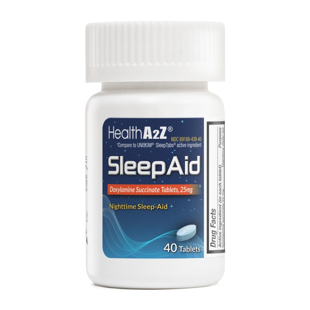 HealthA2Z® Schlafhilfe | Doxylamin 25mg | Non Habit-Forming (40 Zähler (Pack von 1))