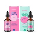 JoySpring Flüssiges Vitamin D3 mit K2 - Immununterstützung und Zinkergänzungsmittel für Kinder - Elderberry & Zinkflüssigkeit