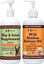 Natural Dog Company 32 oz. Bundle mit Wild Alaskan Lachsöl und flüssigem Glucosamin für Hunde, Fish Oil Supplement, Joint and Hip Support