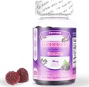 Elderberry Gummies Sambucus mit Vitamin C Immununterstützungsergänzung für Frauen und Männer,Elderberry Flavor Gummy,30 Tage Versorgung - 60 Count