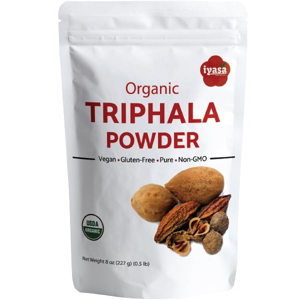 Iyasa Holistics Organic Triphala Powder,Ayurveda Superfood,Natural Body Detox,Bowel Cleanser,Herbal Laxative,8 Unze 226 Gramm