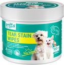 Wipes pour les yeux de chien, Wipes pour les yeux doux pour les chiens et les chats, nettoyage des yeux pour animaux de compagnie enlève la décharge, la croûte, les débris et le gounk (100, Incent)