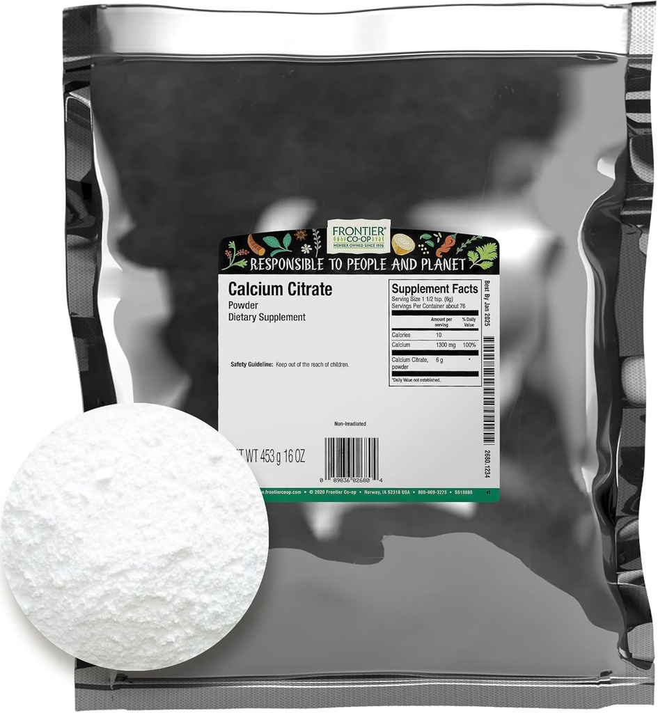 Frontier Bulk Calcium Citrat Pulver, 16 Unze