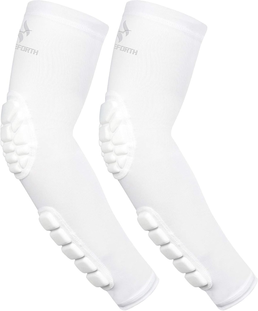 2PCS Gepolsterte Elbow Vorderarm Ärmel Kompression Arm Schutzunterstützung