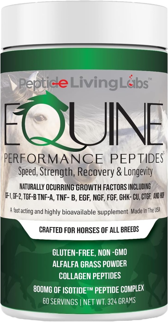 Equine Performance Peptide Horse Peptide, Organic Horse Supplement, Hoof Joint & Muskelunterstützung, Gewichtszunahme für Pferde, 60 Servierungen
