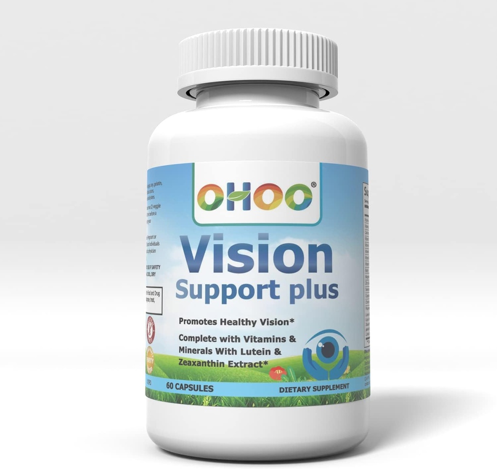 OHOO Vision Support Plus Supplement - mit Lutein & Zeaxanthin- Unterstützt gesunde Vision, Made in the USA- 60 Capsules