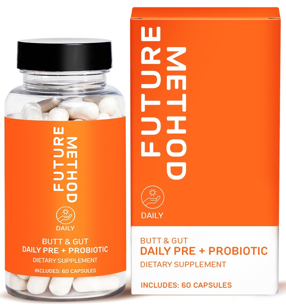 FUTURE METHOD Synbiotic Prebiotics for Men & Women - Probiotics & Prebiotic Supplement for Digestion, Immunity & Regularity (60ct)
