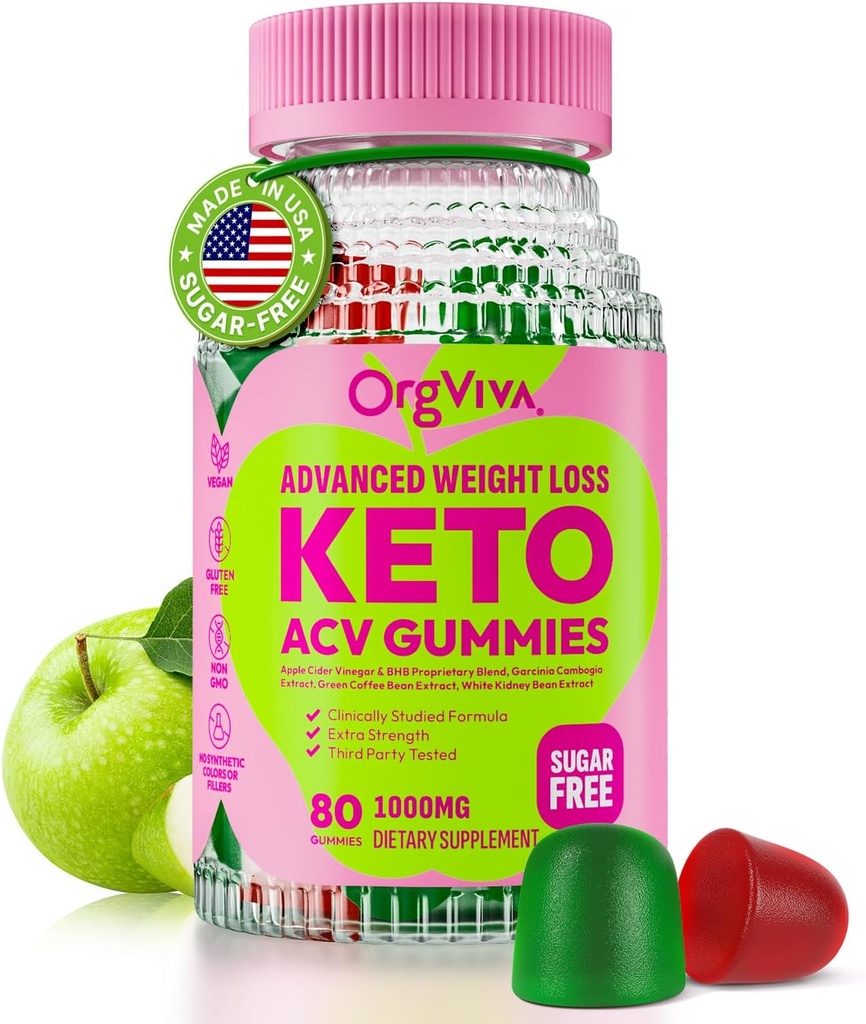 Keto Acv Gummies für fortgeschrittene Gewichtsverlust: Apfelessig Gummi mit Vitaminen zur Unterstützung von Verdauung, Stoffwechsel, & Immune Gesundheit - Zucker Free 80 ct