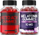 Gummées Keto ACV avancées perte de poids (90 comte) - Soutien Digestion saine et métabolisme - Mélatonine pour adultes (180 comte) - Dissolve rapide Mélatonine 20mg Gummées - Non OGM, végétalien et États-Unis Fabriqué