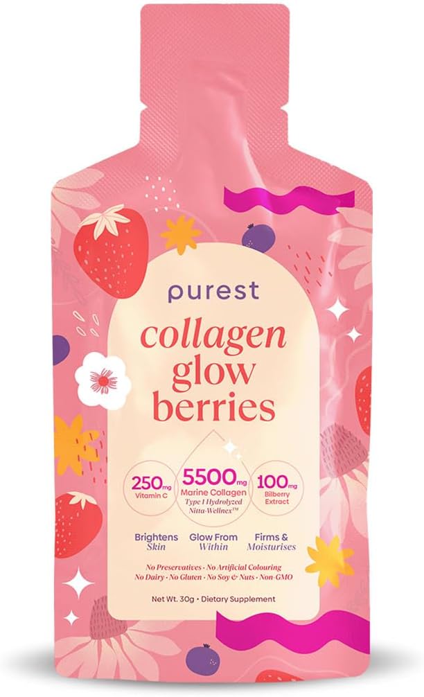 Collagen Glow Berries x 30 SACHETS - 1 mois d'approvisionnement Collagen supplément boisson