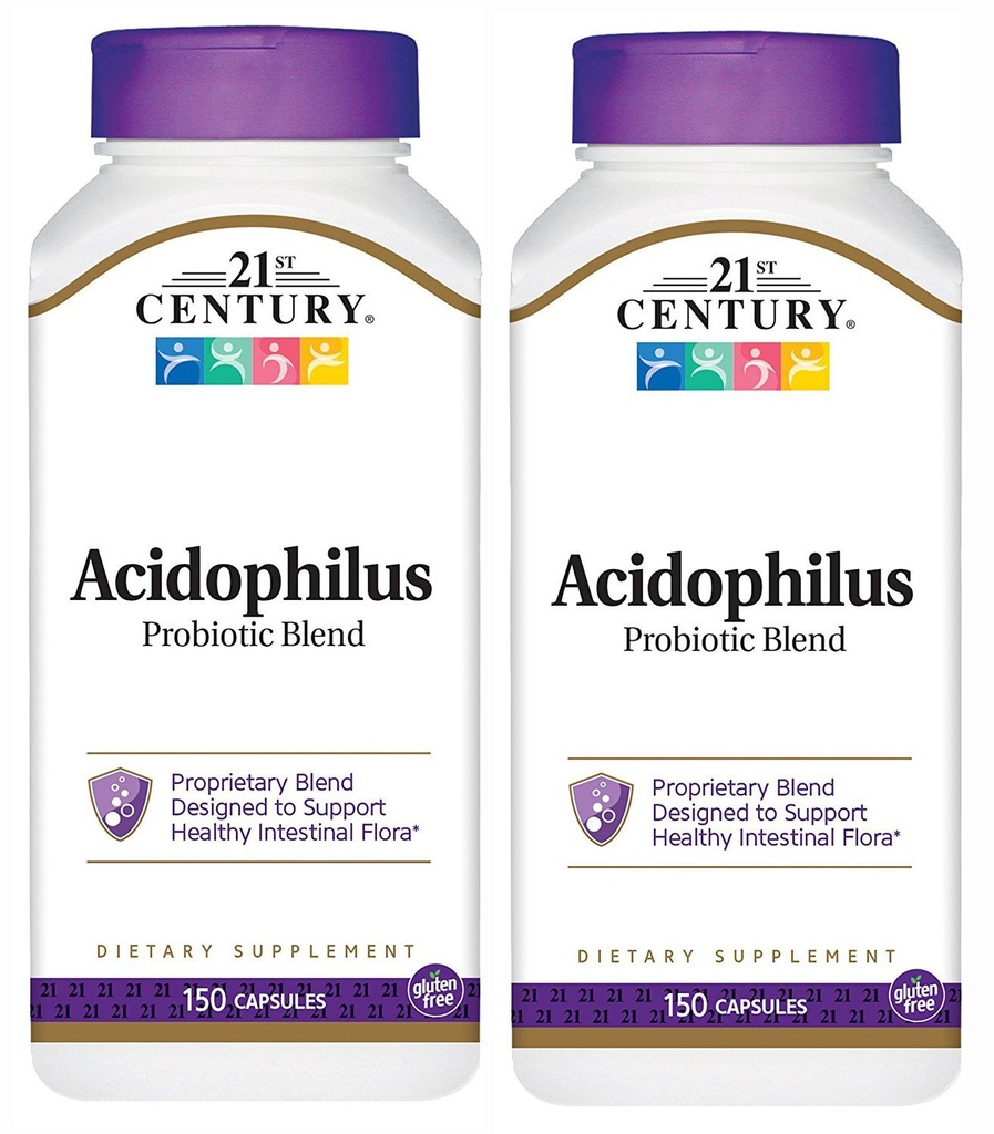 Capsules de mélange probiotique Acidophilus du 21e siècle, 150-Conte (paquet de 2)