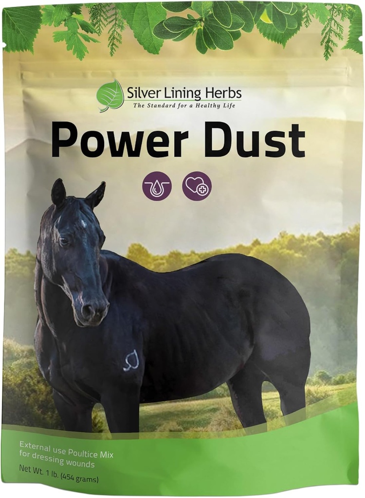 Silber Futter Kräuter 16 Power Dust - Kräuter Pferde Erste Hilfe Pulver oder Poultice Mix - Natürliche Kräuter für Pferde - Pferde Behandlung & Pflege - Natürliche Equine Erste Hilfe - 1 lb Tasche