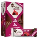 NuGo Truffe de framboises de chocolat foncé mince, 17g de protéines, 2g de sucre, 7g de fibre, faible carbure net, Keto amical, sans gluten, 24 comte