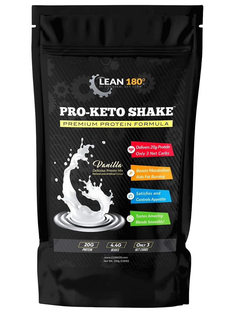 Pro Keto Shake - Best Tasting Low Carb Low Sugar Clean Protein Shake für Keto und alle Diäten Gewichtsverlust (Vanilla)