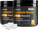 NAD Ergänzung - NAD+ mit Nicotinamid Riboside (NR) und Resveratrol Quercetin 900mg Pure Organic NAD Plus für Cellular Repair Healthy Aging Brain Function (2 Pack)