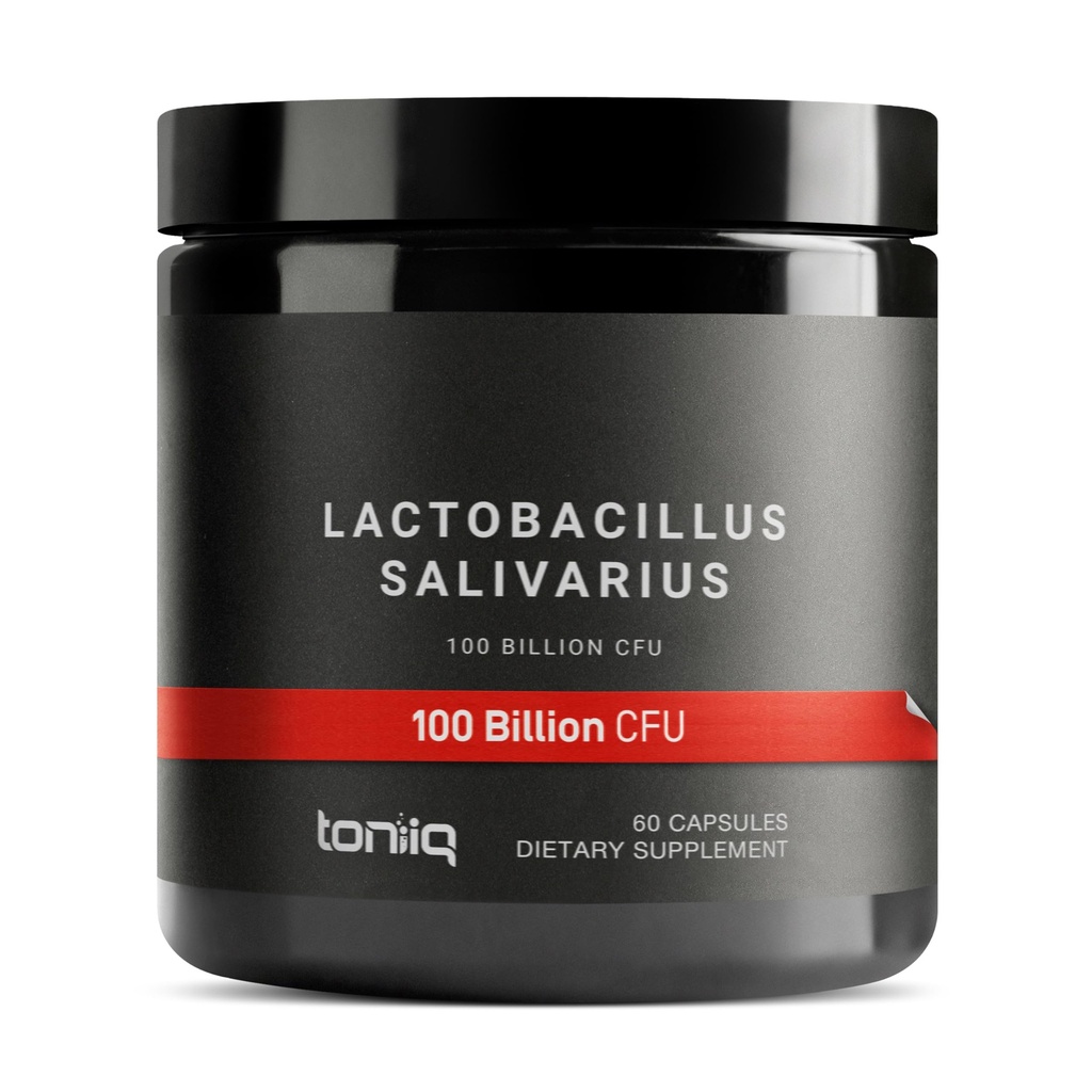 Toniiq 100 milliards CFU Lactobacillus Salivarius Probiotic - Nombre d'UFC le plus élevé vérifié - Laboratoire tiers testé pour la puissance - 60 capsules végétariennes - 30 portions - TQ vérifié