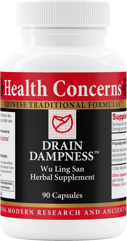 Gesundheit bezieht sich auf Drain Dampness – Nierenunterstützung – Wasserrückhaltehilfe – Chinesische Kräuterformel mit Alisma, Poria, Polyporus, Cinnamon – 2250 mg einer proprietären Kräutermischung – 90 Kapseln