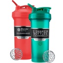 Bouteilles de mélange Classic V2 Bouteille de Shaker Parfaite pour Shakes protéiques et préentraînement, 28-Ounce (2 Pack), Rouge, Vert