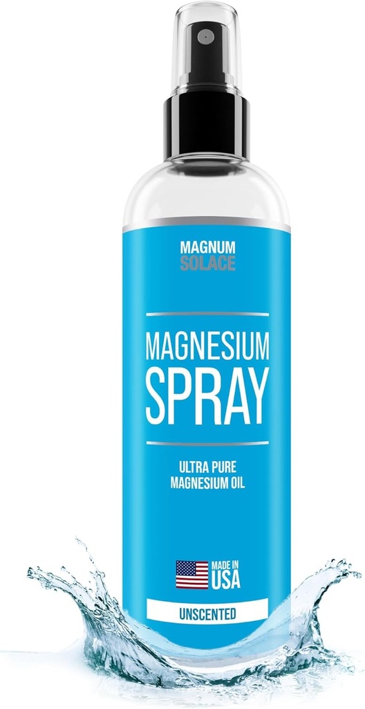 Reines Magnesium Öl Spray - Höchste Stärke mit sofortigem beruhigendem Relief - Auf Füße oder Beine bei Nacht, Made in USA, 6 Unze