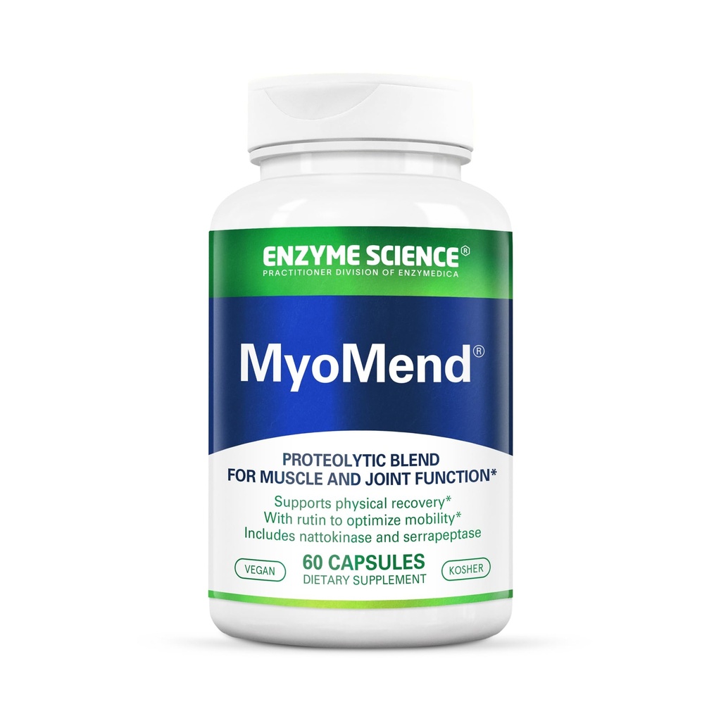 Enzym Science Myomend, 60 Kapseln – Muskel & Gelenkunterstützung – Formuliert mit Bromelain und Rutin – Enzym Health Supplement – Vegan und Kosher