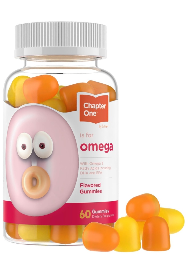 Zahler - Chapter One Omega 3 Gummi für Kinder (60 Count) - Kein Fischöl, Kosher, mit Omega 3-6-9, EPA & DHA