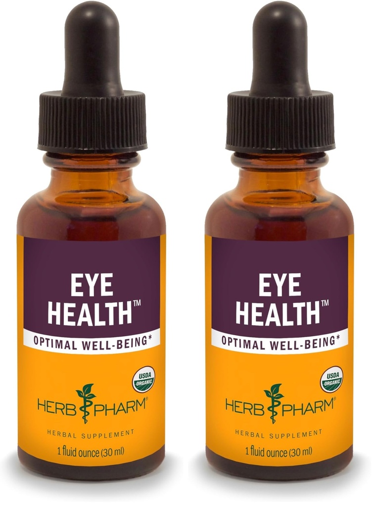 Herb Pharm Eye Formule à base de plantes liquides avec extraits de bilberry et de goji - 1 once (paquet de 2)