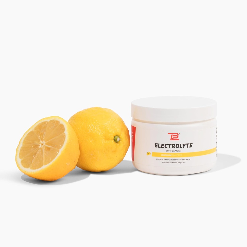 TB12 Elektrolyt-Pulver-Lemonade – Mineral-Rich Elektrolyt-Pulver für schnelle Hydration von Tom Brady - Natürlich, Low Sugar, Vegan, Glutenfrei, einfach zu mischen - 30 Portionen (1 Jar)