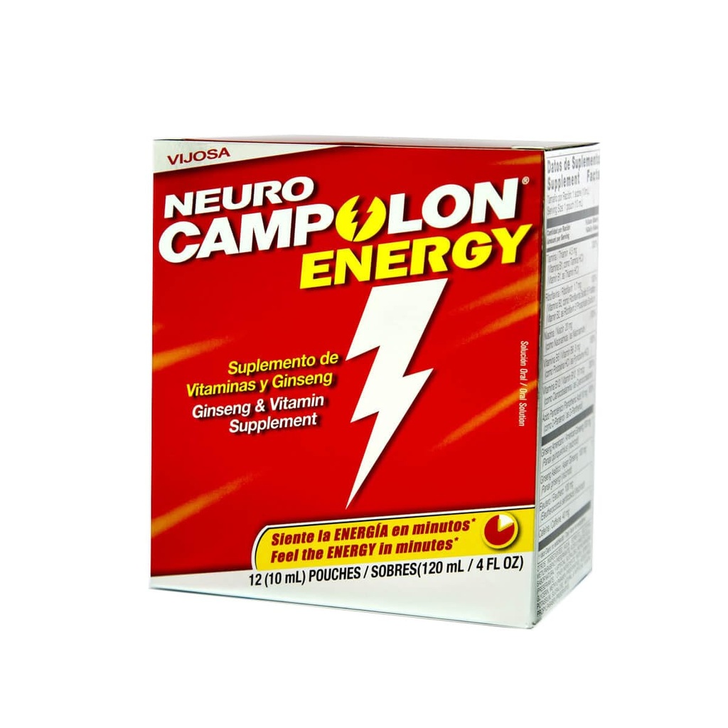 Laboratorios Campolon Energy B Vitamin Pouches - Fördert gesündere physische Energie und psychische Energie - 12 Pouches