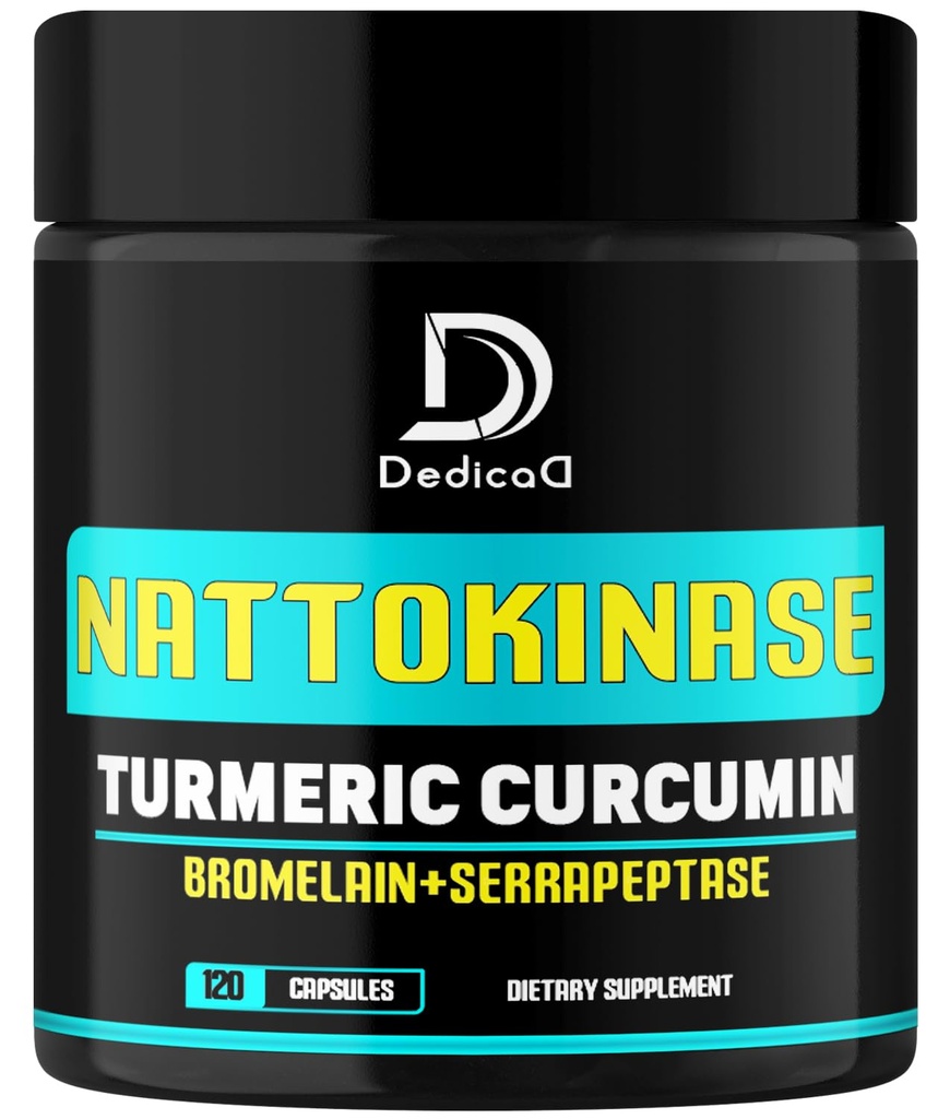 4-in-1 Nattokinase 2000 Fu, Turmeric, Bromelain, Serrapeptase - Spike Protein Detox - Body Balance, Zirkulation Gesundheit & Immunsystem - 120 Kapseln 4-Monat Versorgung