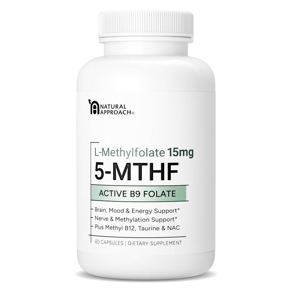L-méthylfolate 15mg plus méthyl B12, D3, Taurine et NAC.