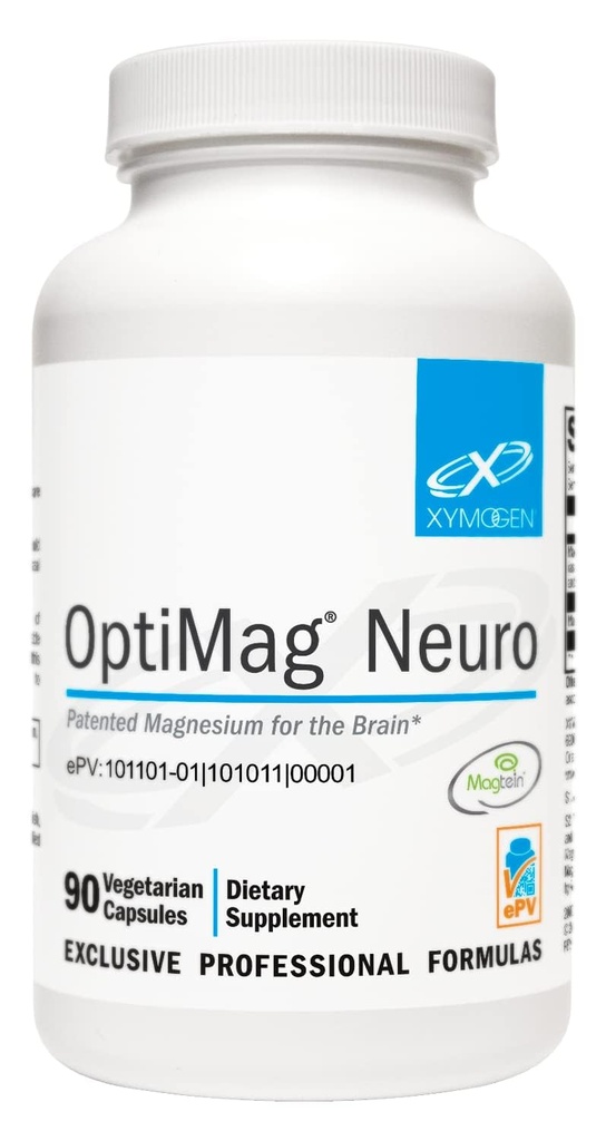 XYMOGEN OptiMag Neuro - Supplément thréonate de magnésium L avec glycinate de magnésium chélaté - Soutien Santé du cerveau et relaxation (90 capsules)