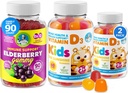Vitamin D Gummi und Elderberry Gummies - Immunität Mega Boost für Kinder und Erwachsene - Vegetarische Gelatin-freie Immununterstützung Vitamine für Kinder