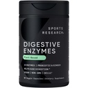 Sportforschung Verdauungsenzyme mit Probiotika & Ginger - Pflanzenbasis für Milch, Protein, Zucker & Carbs - Non-GMO Verified & Vegan Friendly (90 Veggie Kapseln)