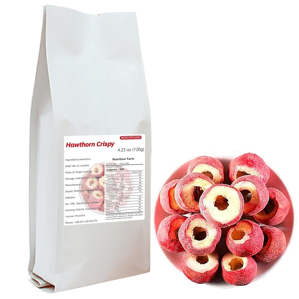 Dried Hawthorn 4.23oz -Seedless Hawthorn-Whole hollow Hawthorn stem-Sour, sweet and crisp -Hawthorn tea 干山楂果120g