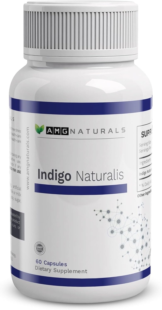 Indigo Naturalis - 60 Kapseln von Pure Indigo Naturalis mit keinen Bindern, keine Füllstoffe, keine Hilfsstoffe, keine Konservierungsstoffe - Ganze Kräuter