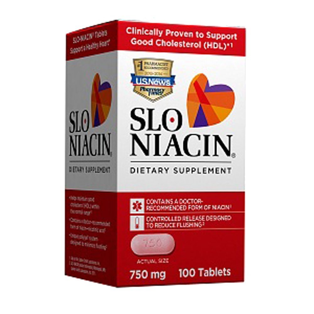 Slo-Niacin Polygel Controlled-Release Niacin, 750 mg, 100 Tabletten