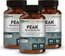Peak Workout Formula - Refuel Motivation und Übung Ausgabe | Pre-Workout und Erholung Ergänzung mit ATP, Boswellia, Ashwagandha, Green Tea Extract & Piperine (60 Kapseln)