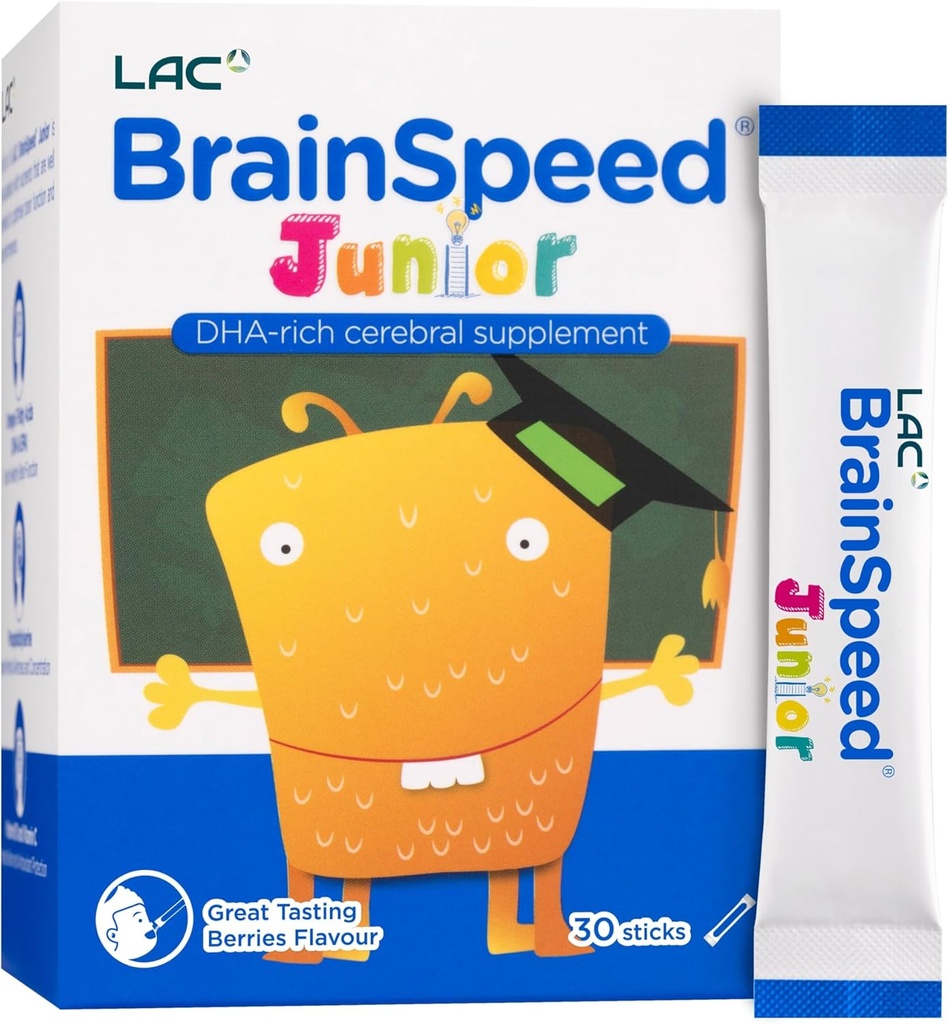 BAC Junior CerveauSpeed-Speed-Supprimer la nutrition cérébrale pour le développement du cerveau, l'amélioration de la concentration et de l'apprentissage (1g x 30 bâtonnets)