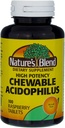 Nature's Blend Acidophilus Chewable Raspberry Flavor - 100 Tabletten, Packung mit 3