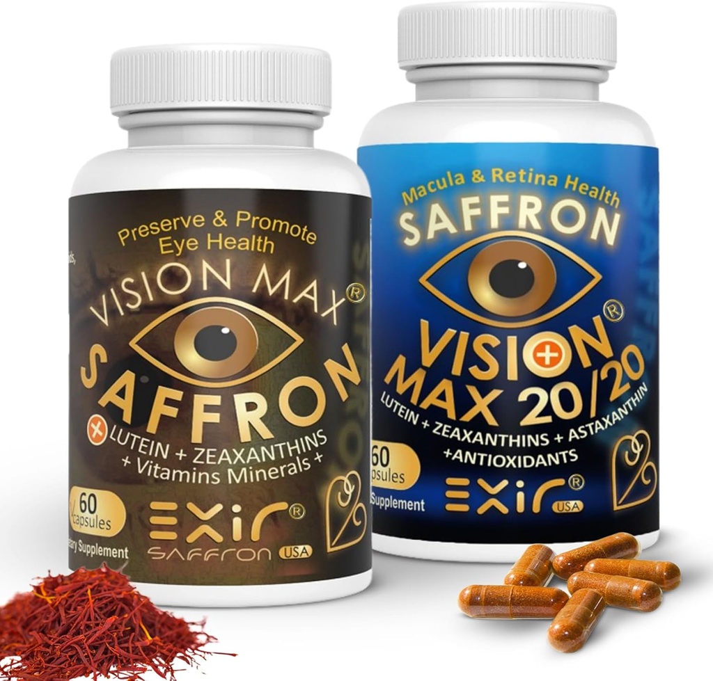 EXIR Augen Vitamine Ergänzungen, Set von 2 - Unterstützt Retina Macular, 120 Kapseln