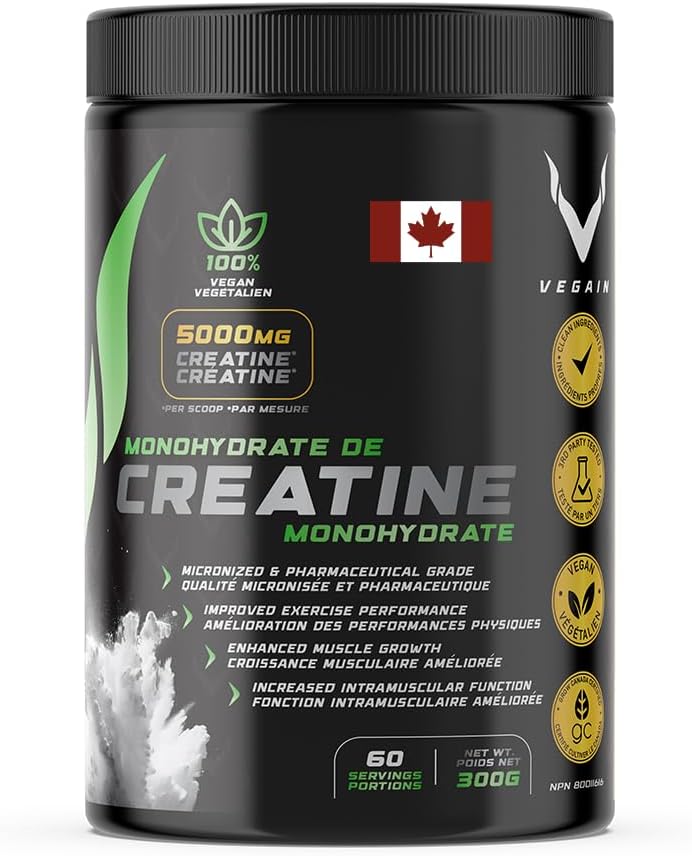 Mikronisiertes Kreatin-Monohydrat-Pulver (60 Servierungen) - Pure Pharmaceutical Grade, Muskelaufbau, Vegan, Banned-Substance Free - 300g